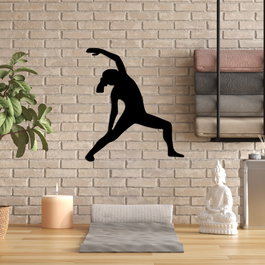 Wallity Yoga 5 Escultura de Pared de Metal Negra